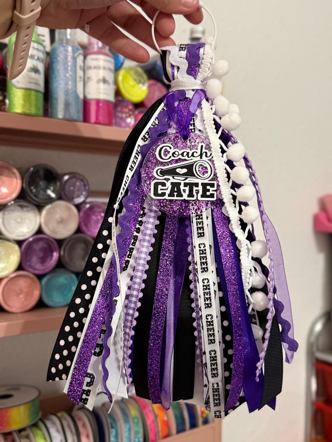 Custom Cheer Ribbon Tassel | Coach Gift | Cheerleader Bag Charm ...