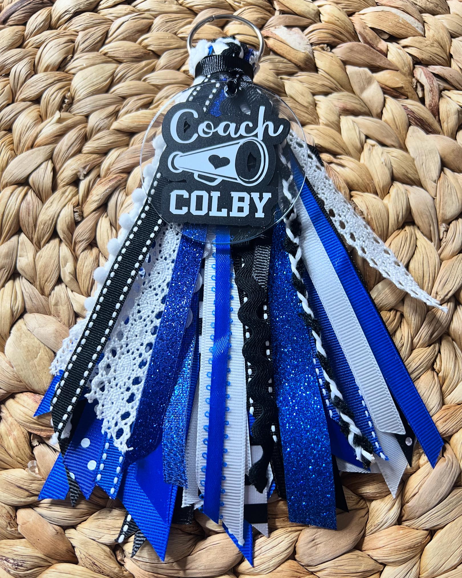 Cheer Mom Bogg Bag Tassel: Custom Ribbon Charm