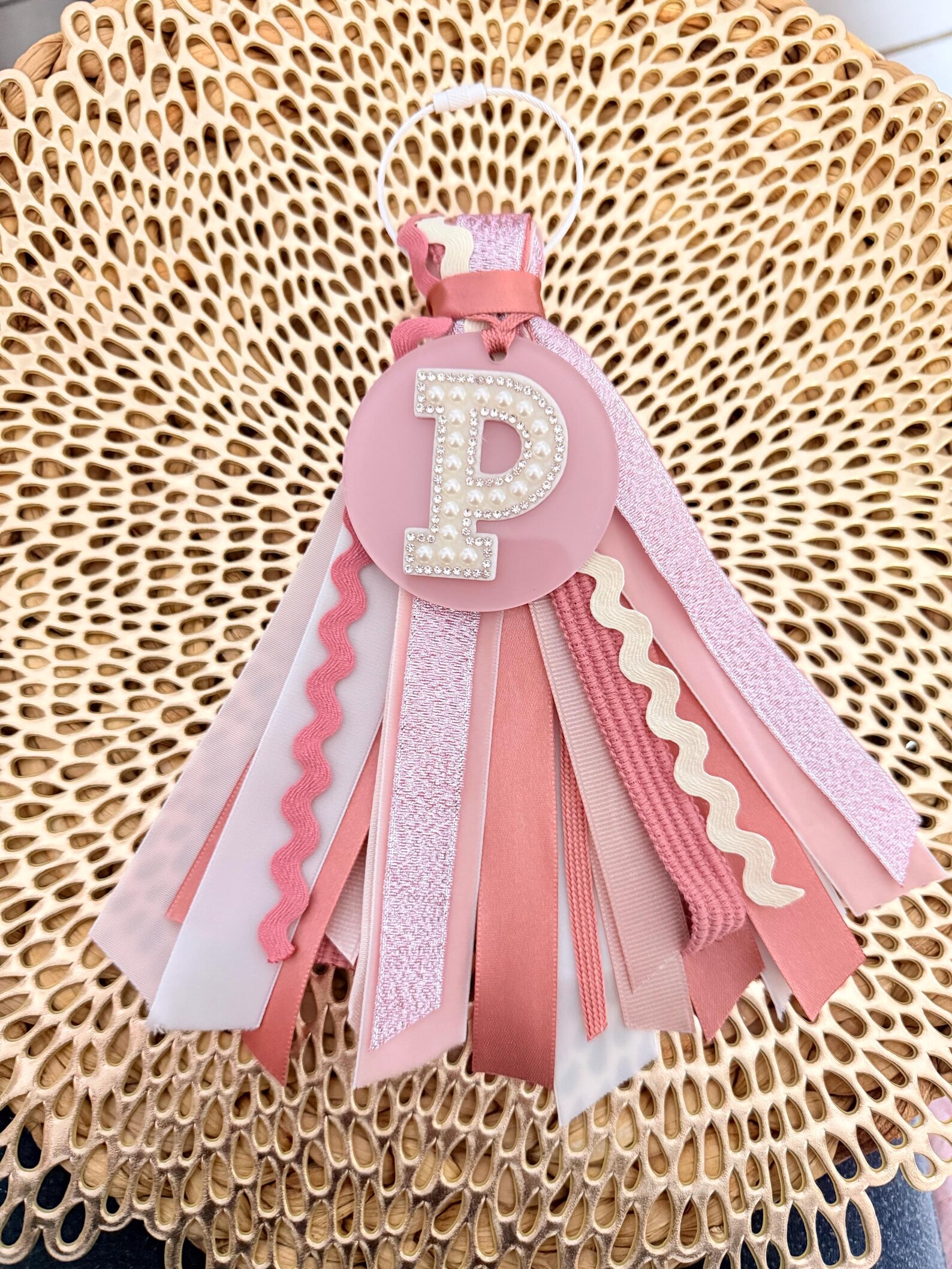 Keychains Custom Ribbons Personalized Ribbon Tassel Keychain | Custom Initial Bag Charm - Etsy