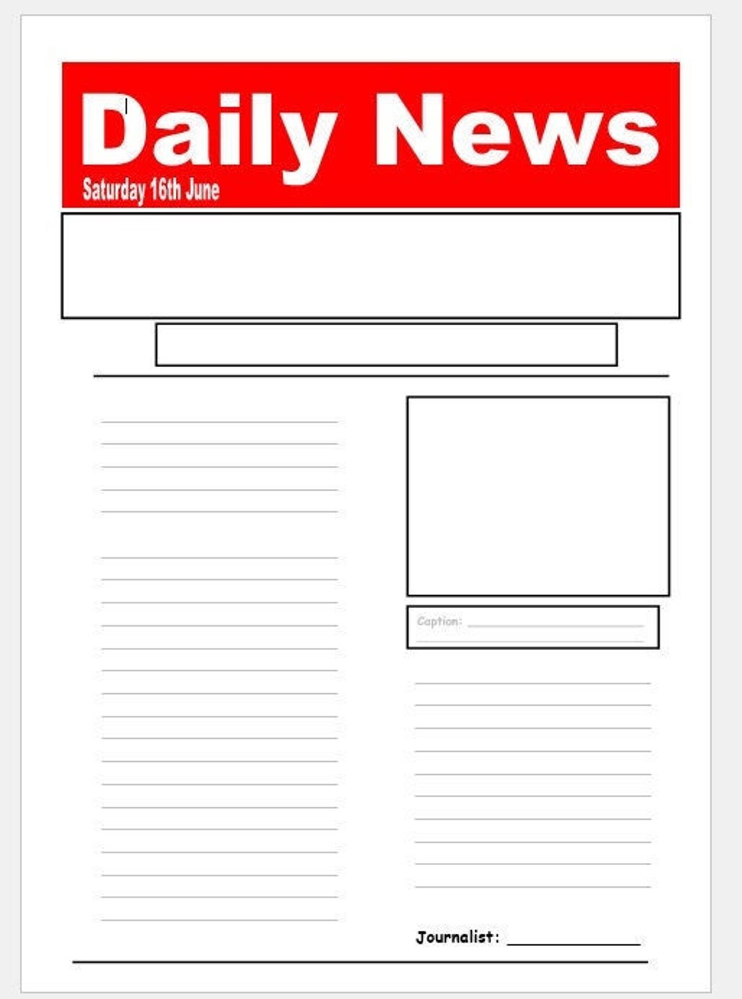 blank newspaper templates