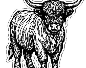 Highland Cow SVG files for laser engraving