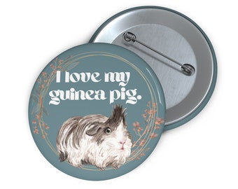 I Love My Guinea Pig Pin Button for a Cavy Fan!