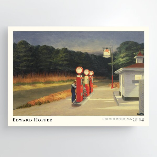 Gas by Edward Hopper Print, Affiche d'exposition, affiche de musée, art abstrait, affiche esthétique, art mural de designer, estampes d'art célèbres