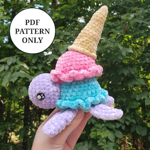 Scoops the Ice Cream Turtle Crochet Pattern PDF Download Beginner Friendly Amigurumi image 2