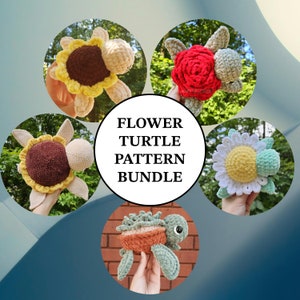 Flower Turtle Pattern Bundle Crochet PDF Download Beginner Friendly Amigurumi