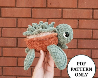 Succulent Plant Turtle Pattern Crochet PDF Download Beginner Friendly Amigurumi