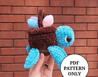 Easter Basket Turtle Pattern Crochet PDF Download Beginner Friendly Amigurumi