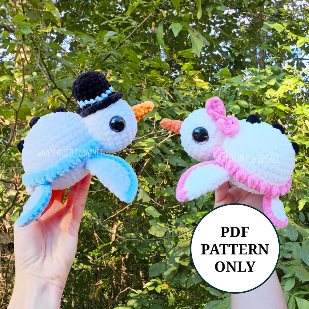 Snowman Christmas Turtle Pattern Crochet PDF Download Beginner Friendly ...