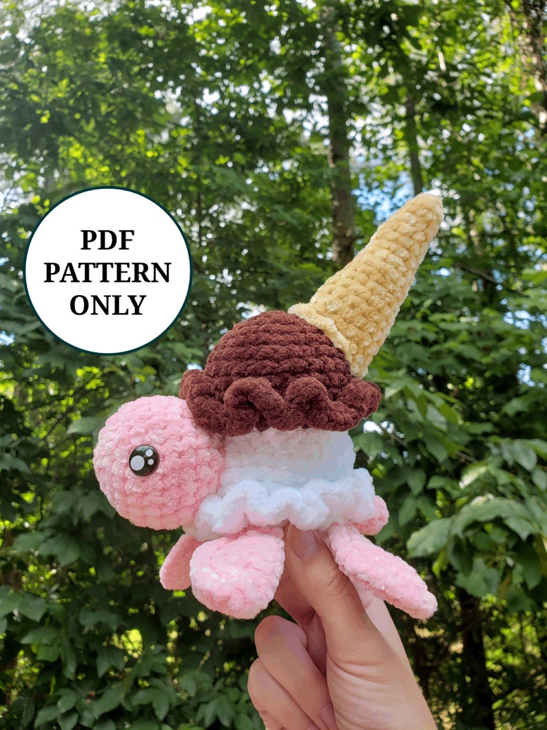 Scoops the Ice Cream Turtle Crochet Pattern PDF Download Beginner Friendly Amigurumi image 3