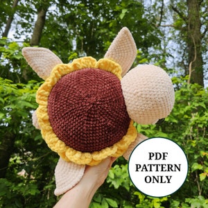 Jumbo Petal the Sunflower Turtle Crochet Pattern PDF Download Beginner Friendly Amigurumi