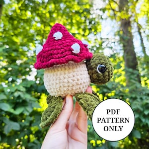 Mushroom Turtle Pattern Crochet PDF Download Beginner Friendly Amigurumi