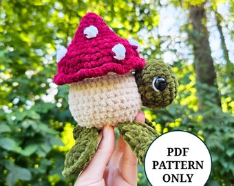 Mushroom Turtle Pattern Crochet PDF Download Beginner Friendly Amigurumi