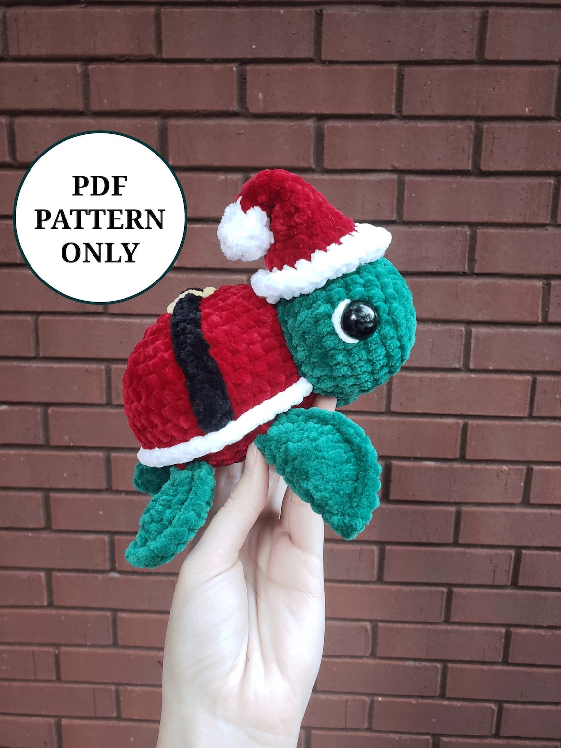 Santa Christmas Turtle Pattern Crochet PDF Download Beginner - Etsy