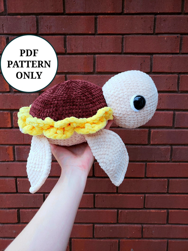 Jumbo Petal the Sunflower Turtle Pattern Crochet PDF Etsy