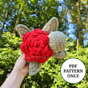 Rose Turtle Crochet Pattern PDF Download, Beginner Friendly Amigurumi