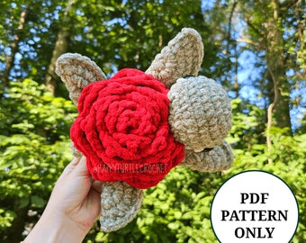 Rose Turtle Crochet Pattern PDF Download, Beginner Friendly Amigurumi