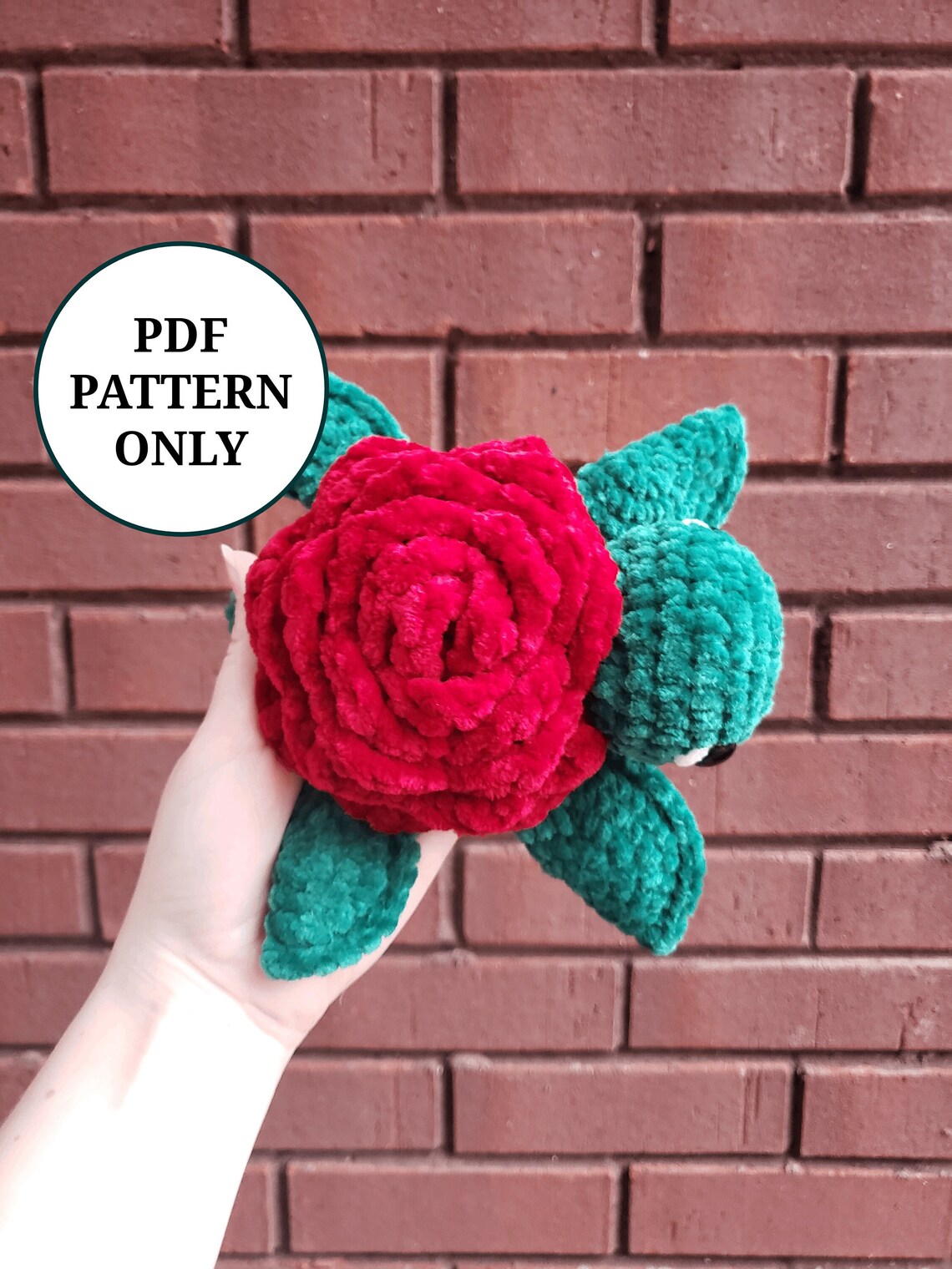 Rose Turtle Pattern Crochet PDF Download Beginner Friendly Etsy