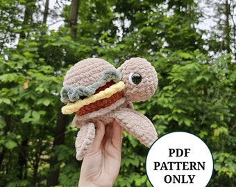 Patrón de crochet Burger Turtle PDF Descargar Amigurumi amigable para principiantes