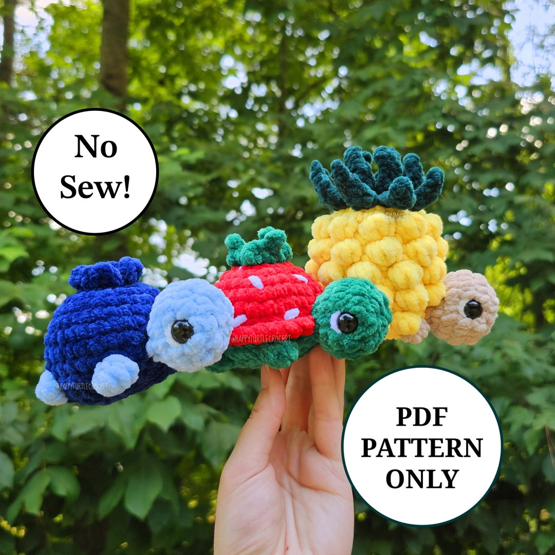 No Sew Mini Turtle Fruits Pattern Crochet PDF Download Beginner ...
