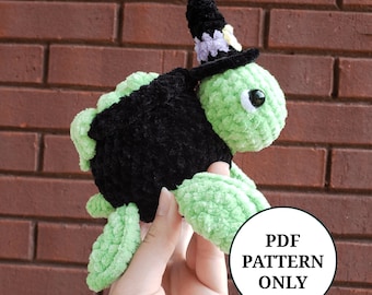Witch Halloween Turtle Pattern Crochet PDF Download Beginner Friendly Amigurumi, Witch's Brew Turtle