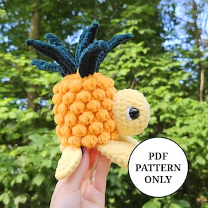 Patrón de tortuga de piña en crochet en PDF para descargar Amigurumi para principiantes
