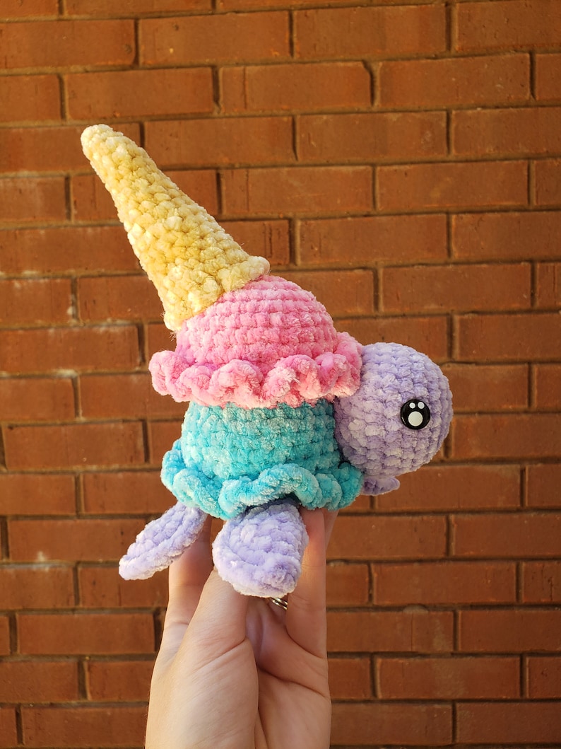 Scoops the Ice Cream Turtle Crochet Pattern PDF Download Beginner Friendly Amigurumi image 6