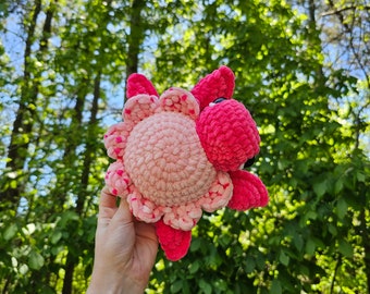 READY TO SHIP Pink Flower Turtle Crochet Stuffed Animal Plushie