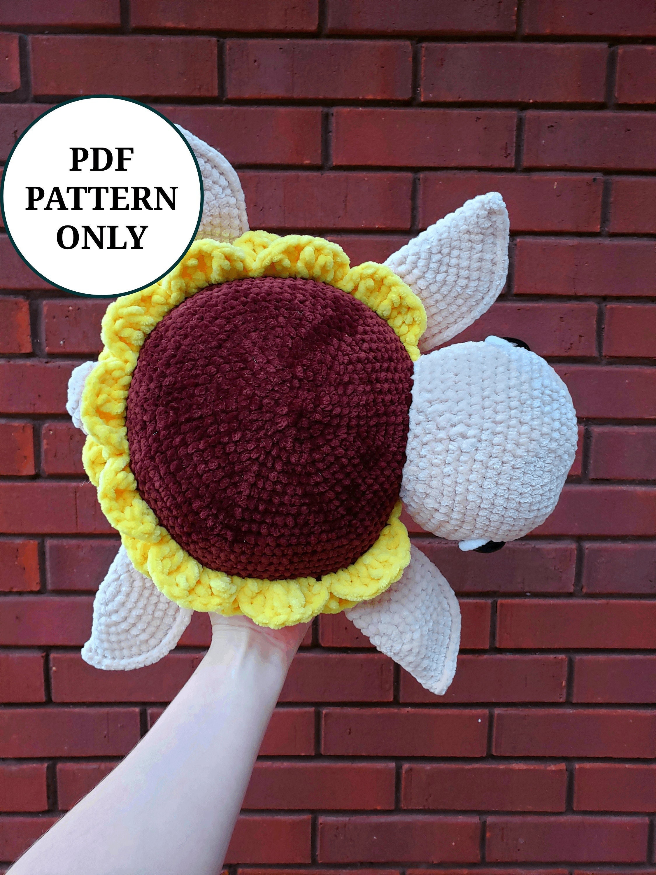 Jumbo Petal the Sunflower Turtle Pattern Crochet PDF Etsy