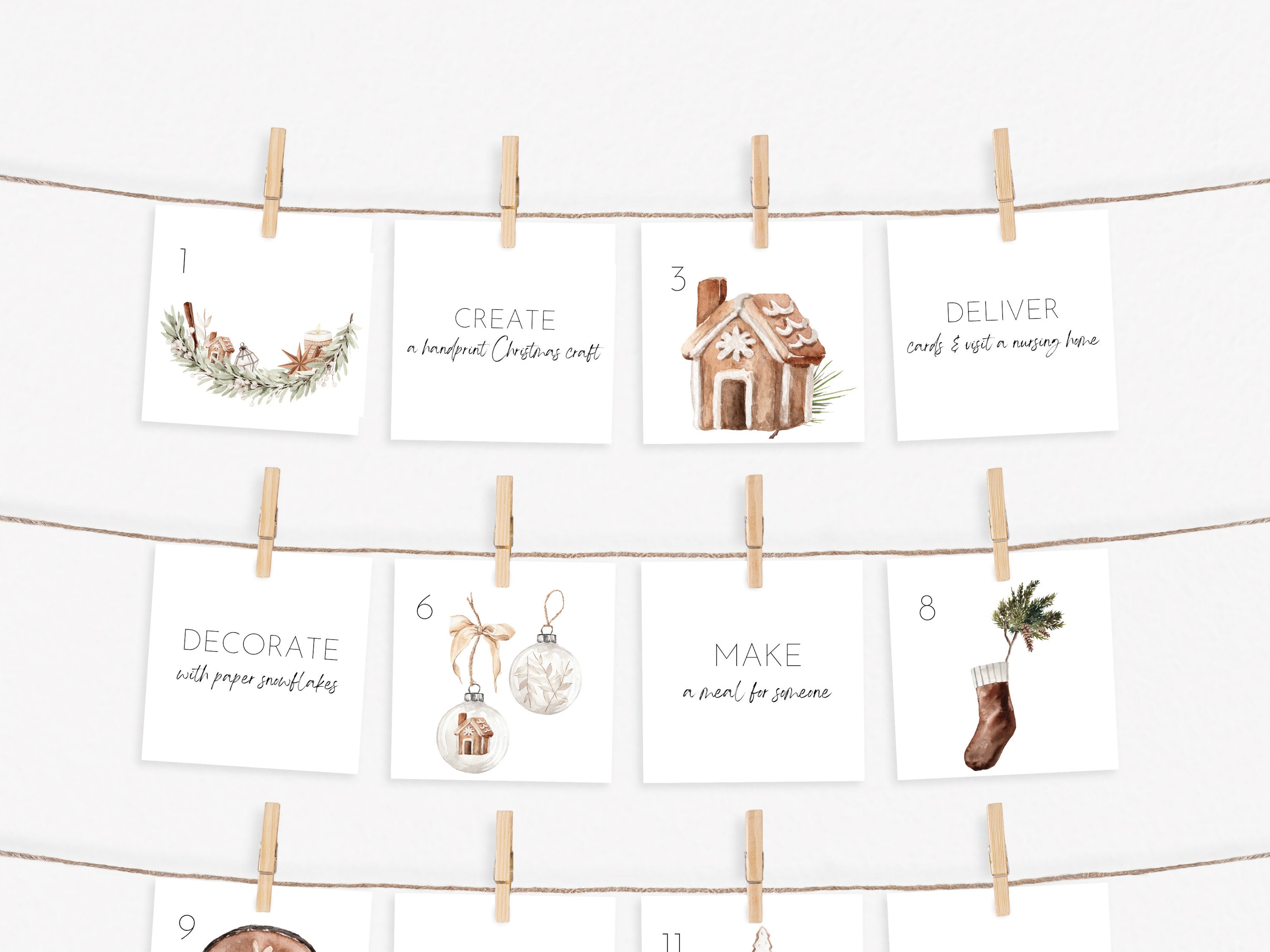 Christmas Countdown Printable, Printable Advent Calendar, Advent ...