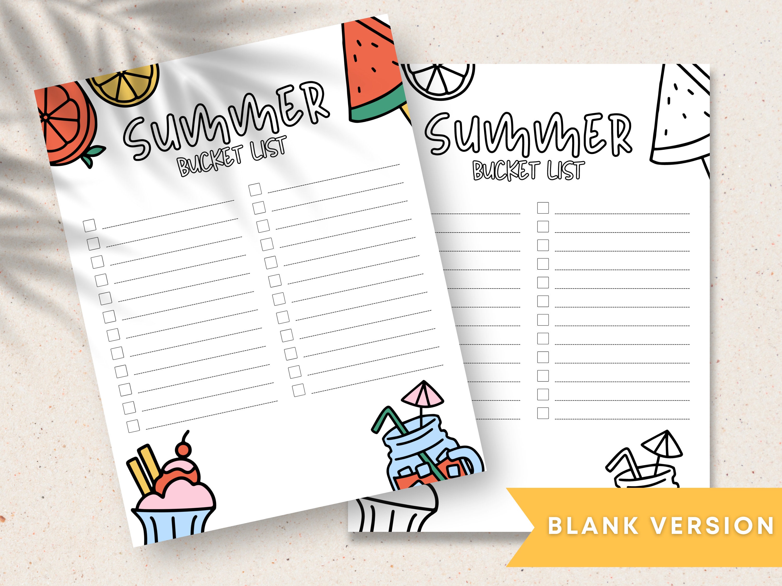 Summer Family Bucket List Template, Summer Vacation Bucket List Printable,  Activities for Kids Checklist - Etsy