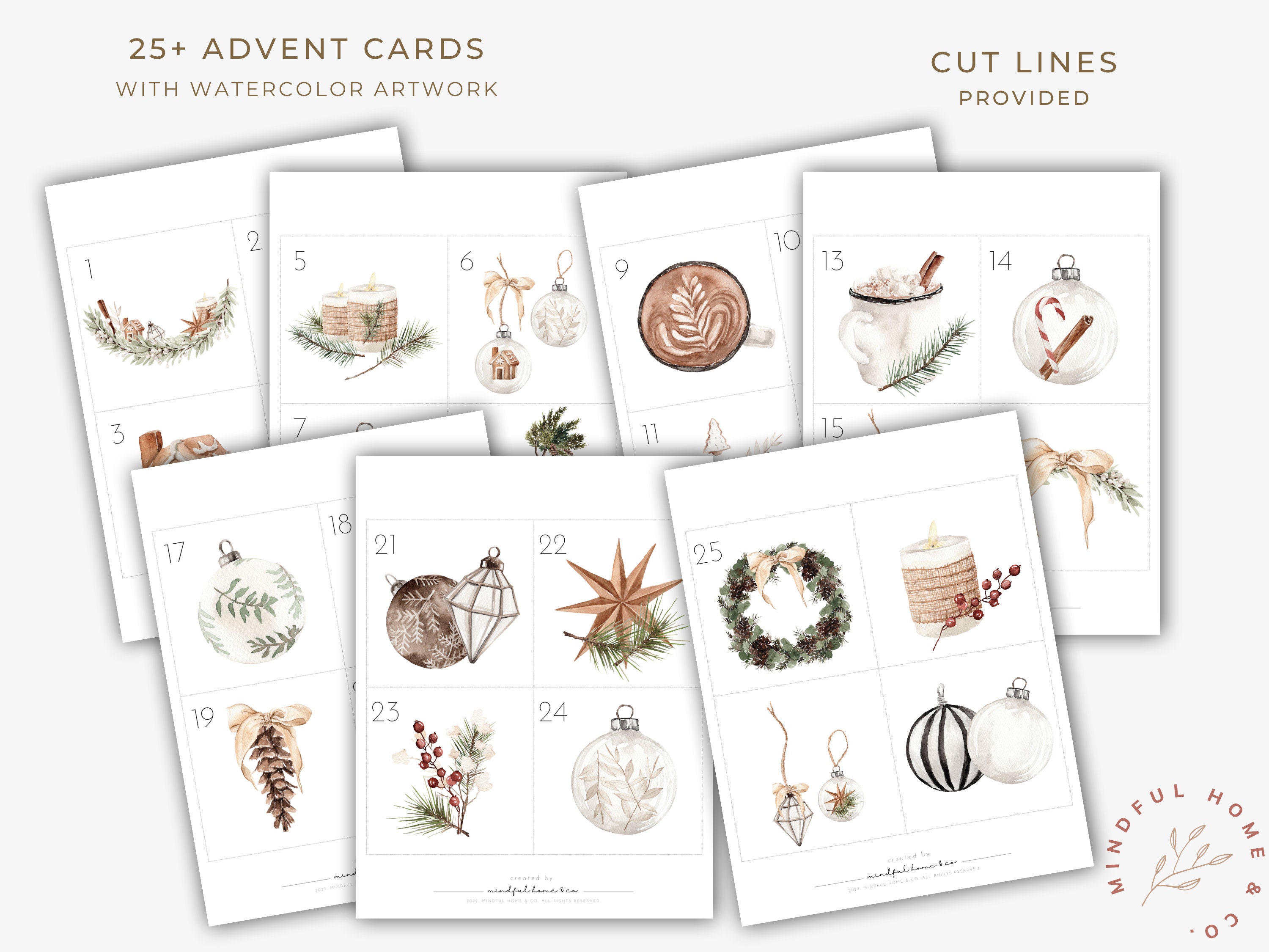 Christmas Countdown Printable, Printable Advent Calendar, Advent ...