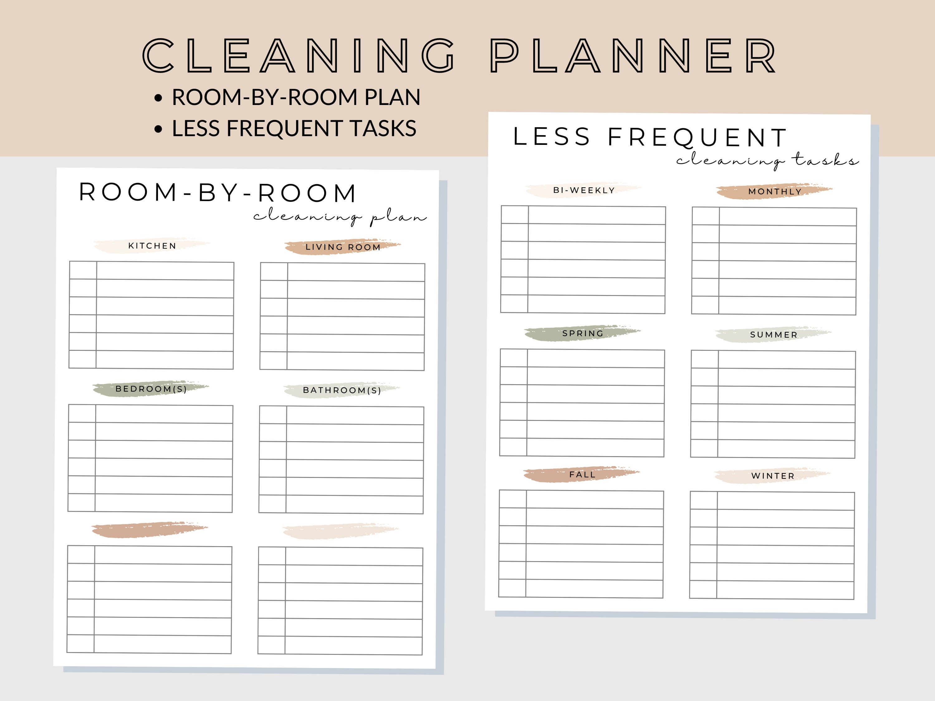 Printable Home Cleaning Planner Editable Cleaning Checklist - Etsy