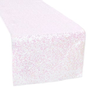 Glitz Sequin Table Runner - Iridescent White