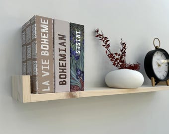 Modern Wooden Wall Shelf – Minimalist Pine Display Shelf for Home & Office | Handmade Floating Shelf with Clean Lines, Single or Set of 2