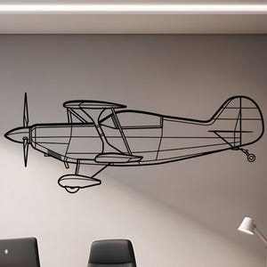 Pitts S-2B Metal Airplane Wall Art – Aerobatic Biplane Decor for Pilots, Stunt Aviation Room Accent, Airplane Metal Sign, Airshow Gift Idea
