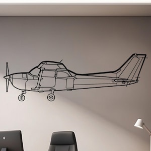 Skyhawk 172 Metal Airplane Wall Art – Cessna High Wing Aircraft Decor for Pilots, General Aviation Room Accent, Airplane Metal Sign Gift