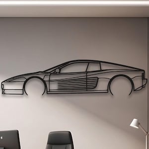 Metal Car Decor Wall Art, Unique Valentine&#39;s Day Gift for Car Lovers, Modern Automotive Decor for Him, Garage or Office Gifts
