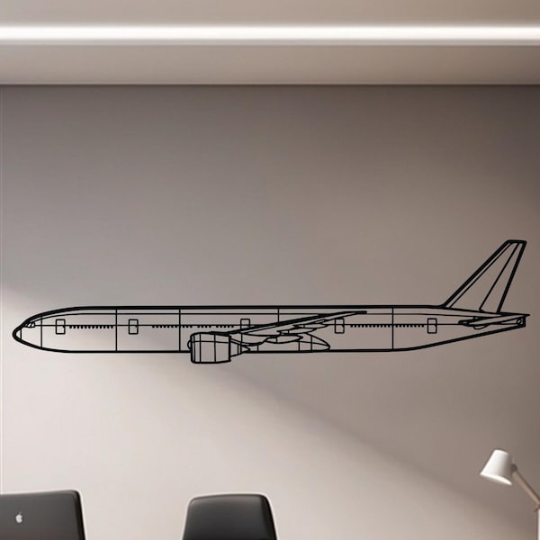 Boeing 777-300ER Metal Airplane Wall Art: Aviation Decor