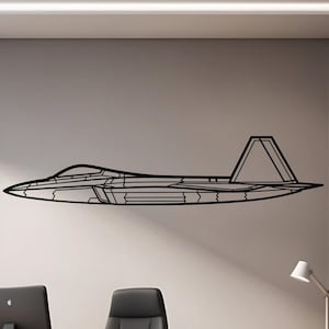 F-22 Raptor Metal Airplane Wall Art: Stealth Fighter Decor