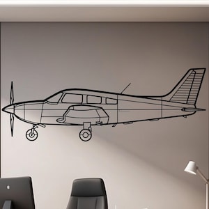 Archer LX Metal Airplane Wall Art – Piper Aircraft Decor for Pilots, General Aviation Room Accent, Airplane Metal Sign, Flight Training Gift