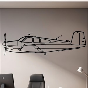 V35 Bonanza Metal Airplane Wall Art – Beechcraft Aircraft Decor for Pilots, General Aviation Room Accent, Airplane Metal Sign Gift Idea