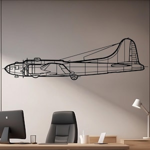 Boeing B-17 Flying Fortress Metal Airplane Wall Art – WWII Bomber Decor for Pilots, Vintage Aviation Room Accent, Airplane Metal Sign Gift