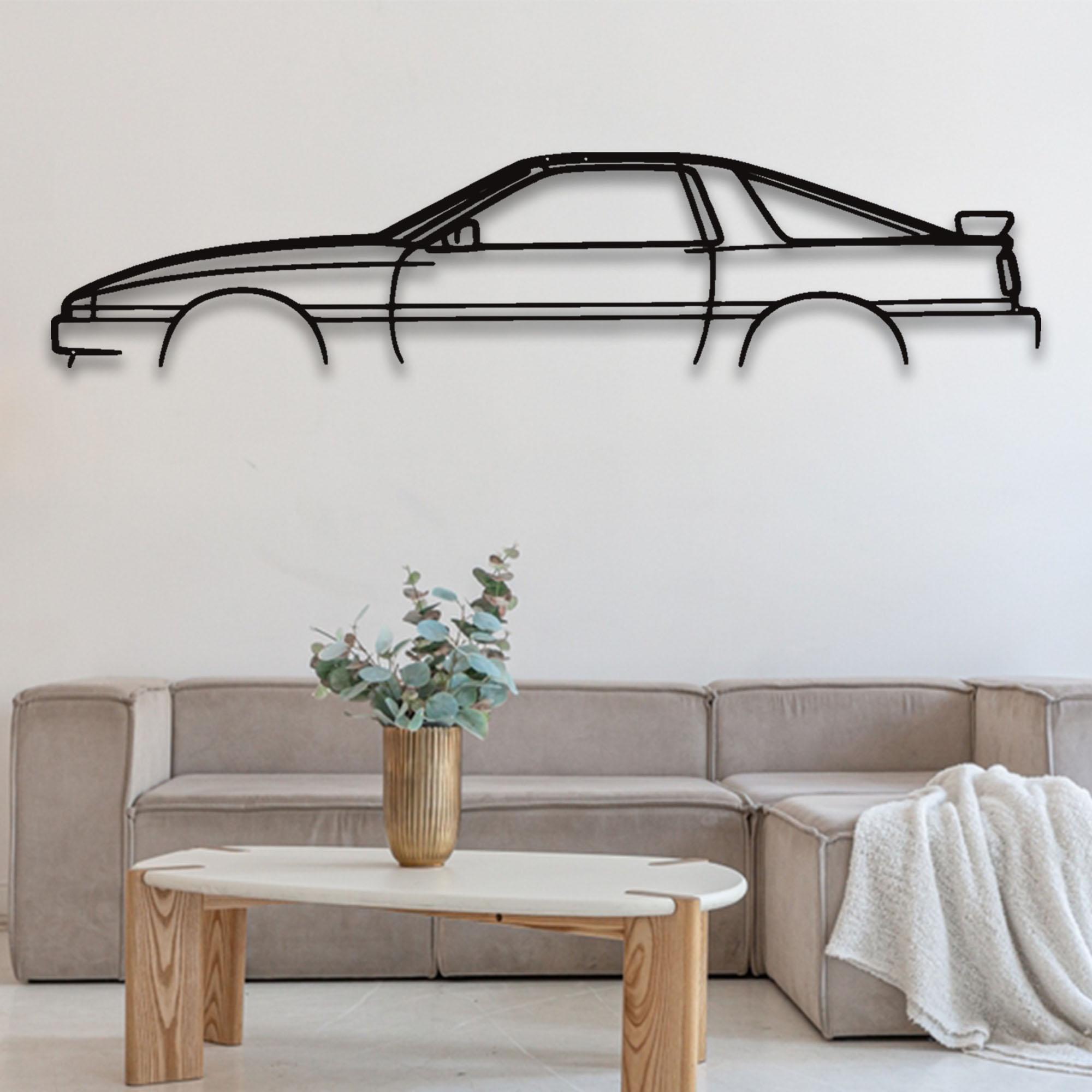 金属製の車のウォールアート：モダンな自動車装飾、ガレージギフト