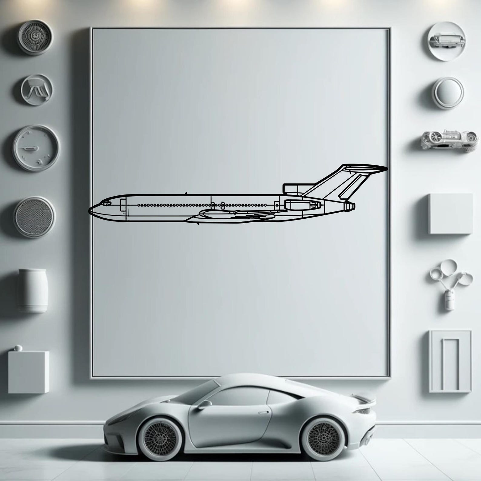 Boeing 727 Metal Airplane Wall Art: Aviation Decor for Pilots - Etsy