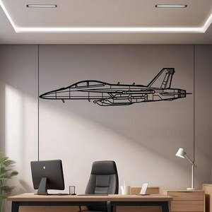 EA-18 Growler Metal Airplane Wall Art – Jet Fighter Wall Decor for Pilots, Aviation Room Accent, Aircraft Metal Sign, Military Plane Gift