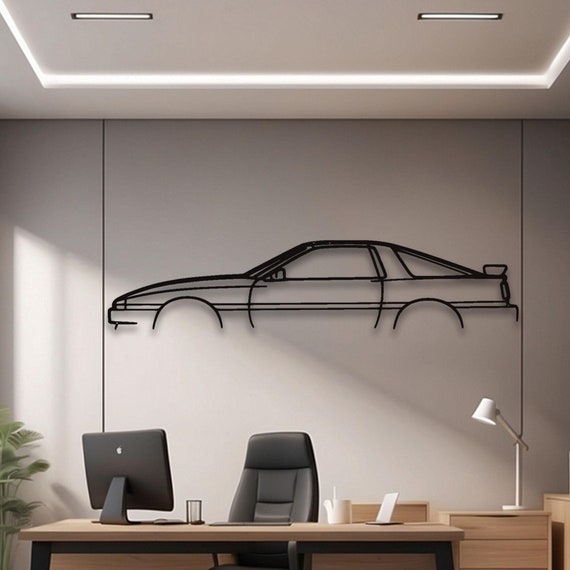 金属製の車のウォールアート：モダンな自動車装飾、ガレージギフト