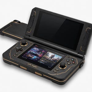 Ayn Thor Skin PNG | Carbon Fiber Gaming Console Wrap | Luxury Black Gold Handheld Skin Template | Instant Download