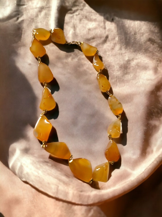 Eye Catching Orange Agate Necklace