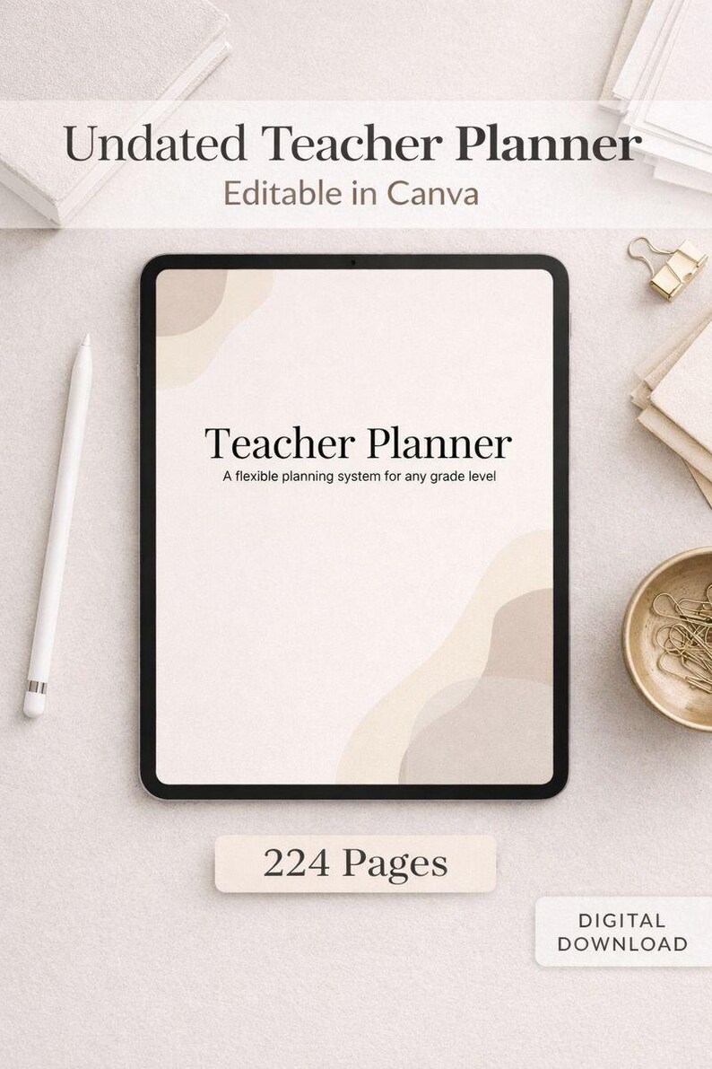 Undated Teacher Planner | Editable Canva Template (digital Download) - Etsy