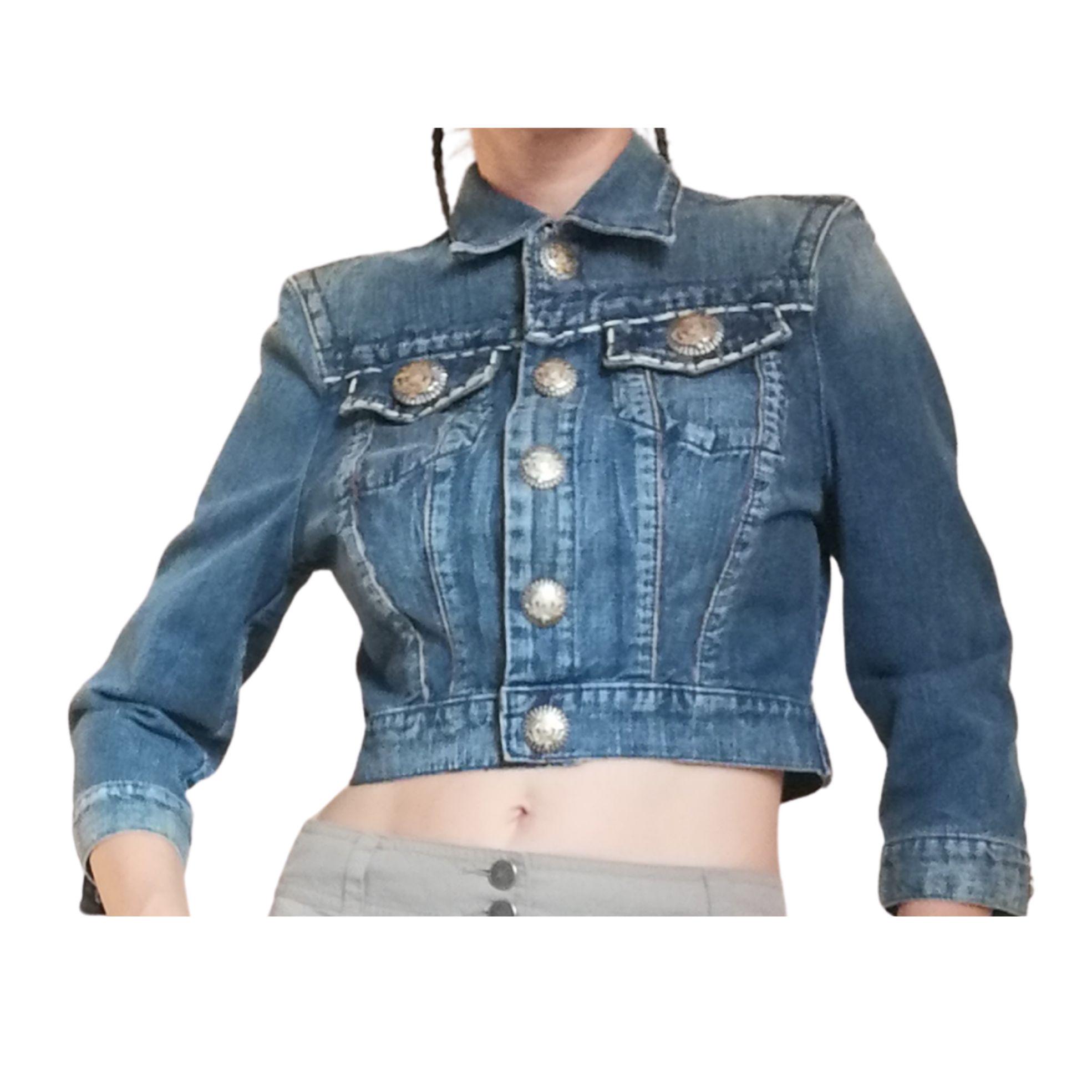 junior gaultier デニムジャケット　Y2K 金ボタン　ベルト　48 ジャン＝ポール・ゴルチエ デニムジャケット：Y2Kデザイナー